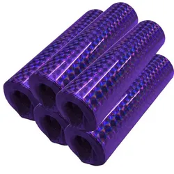 5 Rollen Papier Luftschlangen lila metallic holografisch