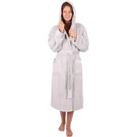 Betz Bademantel Microfaser mit Kapuze - RIGA - für Herren und Damen Größe L/XL Farbe: silbergrau - L-XL
