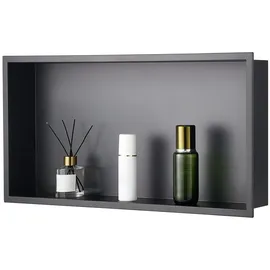 Vevor Duschnische 10,16x33,02x63,5 cm Seifen- und Shampoo-Aufbewahrungsorganizer Edelstahl schwarz
