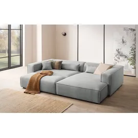 LeGer Home by Lena Gercke Polsterecke »PIARA XXL, L-Form mit Schlaffunktion, Big-Sofa in Cord o. Leinenoptik«, Hocker stellbar zum Schlafsofa (Krokodilverbinder), tiefe Sitzfläche
