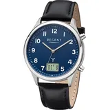 REGENT Herren Funkuhr Analog-Digital schwarz URFR282 - Schwarz