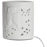 Gilde Lampe Eulenpaar - Tischlampe Dekolampe Ellipse aus Porzellan