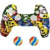 König Design 2 x Schutzhülle für Playstation 5 DualSense Controller Skin Silikon Schutz Passgenau, Farbe:Motiv 9