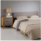 Idimex Kopfteil KLAO gepolstert 160cm grau – Elegantes Bettkopfteil, Melange-Optik, widerstandsfähiger Stoffbezug, langlebig und bequem, klassisches Design