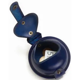 Mika Schlüsselanhänger / Kleingeldbörse groß Sattelleder 9cm blau