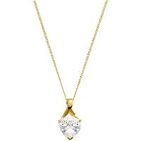 Amor Kette mit Anhänger »Schmuck Geschenk Halskette Herz LIEBE 2014209 Gold 375«, mit Zirkonia (synth.),