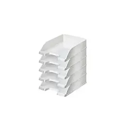 Leitz Briefkorb, A4, 5er Pack, Weiß, WOW-Serie, 52263001