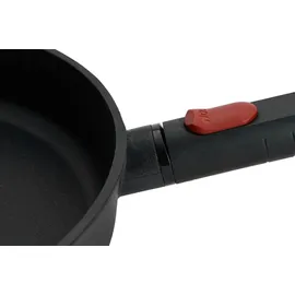 WOLL "Diamond XR Logic" Flachpfanne, Bratpfanne Ø 28 cm, 5 cm hoch mit abnehmbaren Stielgriff - Induktionsgeeignet