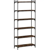 vidaXL Bücherregal 6 Böden 80 x 30 x 188 cm Räuchereiche