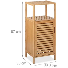 Relaxdays Badschrank 87 x 36,5 x 33 cm Natur