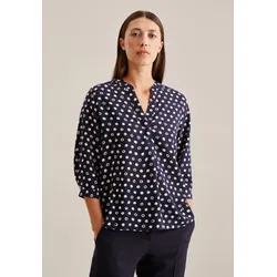 Klassische Bluse »Schwarze Rose«, 3/4-Arm Kragen Punkte, Gr. XS (34), Dunkelblau, , 84205113-34