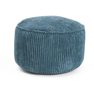 Lumaland Pouf Sitzhocker Cord Ablage kompakt 25x45 cm, pflegeleicht, Indoor Relaxen blau 45 cm x 25 cm x 25 cm