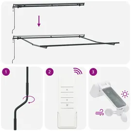 vidaXL Einziehbare Markise 350 x 250 cm weiß