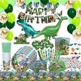 Bea's Party Dino deko kindergeburtstag, einladungskarten kindergeburtstag junge dinosaurier | partygeschirr set Dino pappteller kindergeburtstag, tortendeko dino servietten | Dino pinata