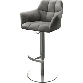 DeLife Barstuhl Yulo-Flex Vintage Grau Drehfuß höhenverstellbar Edelstahl