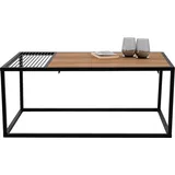 SAM Couchtisch Industrial-Design Wildeiche massiv 95x55 cm schwarz MELODY