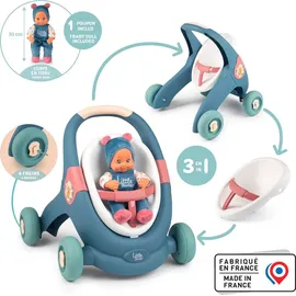 Smoby Little Smoby 3-in-1 Puppenwagen mehrfarbig Blau