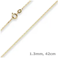 Schmuck Krone Goldkette 1,3mm S-Panzerkette aus 585 Gelbgold 42cm, Gold 585 goldfarben