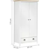 vidaXL Kleiderschrank Hill 89 x 170 x 50 cm Weiß