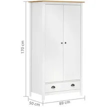 vidaXL Kleiderschrank Hill 89 x 170 x 50 cm Weiß