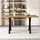 Okwish Esstisch 80 x 76 x 140 cm Eiche/braun/schwarz