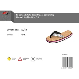 F2 Comfort Flip Flops Pink 43