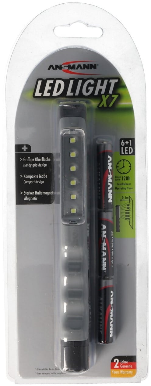 Ansmann LED-Leuchtstift X7 inklusive 3 AAA Micro Batterien, Mini Inspektion Light X7