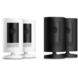 Ring Stick Up Cam 2er Pack (1920 x 1080 Pixels), Netzwerkkamera, Weiss