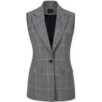 Madeleine Klassisch-elegante Glencheck-Weste in schwarz / wollweiß), | Gr.: 42