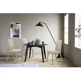 Polsterstuhl STRESSLESS "Laurel", beige (cream batick, schwarz), B:57cm H:92cm T:59cm, Leder BATICK: BATICK ist ein leicht korrigiertes, durchgefärbtes und genarbtes Möbelleder, bei dem die meisten Unebenheiten und Spuren in der Regel entfernt wurden., Stühle, Low Back, Größe L, mit abgerundeten Beinen in Schwarz
