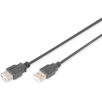 Digitus USB 2.0 USB-A Stecker, USB-A Buchse 3.00m Schwarz