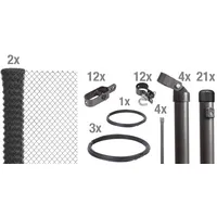 GAH Alberts Maschendrahtzaun Set 1,5 x 50 m anthrazit zum Einbetonieren