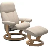 Stressless Stressless® Relaxsessel »Consul«, (Set, Relaxsessel mit Hocker), mit Hocker, mit Classic Base, Größe S, Gestell Eiche, beige