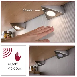 Paulmann LED Unterschrankleuchte Dreieck 3x2,8W 140x110mm 3x170lm 230/12V eckig Eisen gebürstet