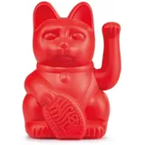 Donkey Products Lucky Cat Maneki Neko, Winkekatze, Glücksbringer, Kunststoff, Rot, 15 cm, 330470