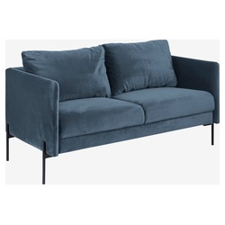 ebuy24 Sofa Kingsley A2 2,5-Sitzer-Sofa mit schwarzen.//Staubb blau