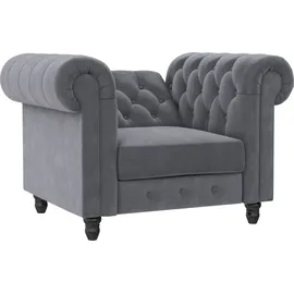dorel home Chesterfield-Sessel »Felix«, mit Rückenlehne 3-fach verstellbar, Beine Massivholz, Sitzhöhe 46 cm
