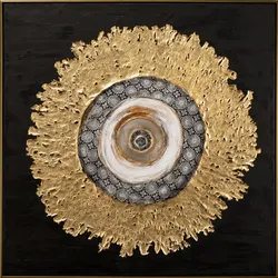 Gemälde GOLDEN AURA - bunt - BH 102.50x102.50 cm