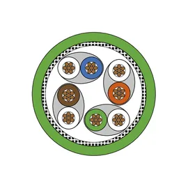 Metz CONNECT Verbindungsleitung M12 ST-M12 ST, 8-pol X-kodiert, gerade-gewinkelt, 1 m