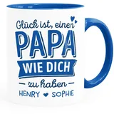 SpecialMe® Tasse personalisiertes Geschenk Spruch Glück ist einen Papa-Mama wie dich zu haben anpassbare Namen Papa - mit Namen inner-royal Keramik-Tasse