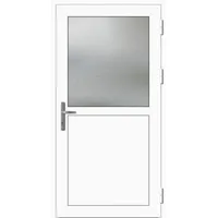 PREMIUM Aluminium Nebeneingangstür "PAULA-Q" 59 mm Weiß RAL 9016 beidseitig außen öffnend DIN rechts