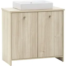 Schildmeyer Waschtisch 2 Türen 83,2 x 89,4 x 45 cm Braun/Weiß