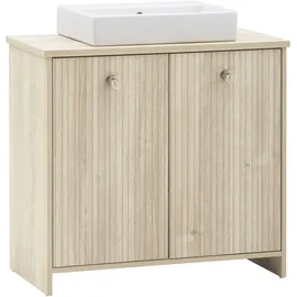 Schildmeyer Waschtisch 2 Türen 83,2 x 89,4 x 45 cm Braun/Weiß