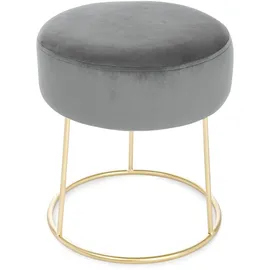 BIZZOTTO Hocker Clarissa Samt 35 x 40 x 35 cm Grau