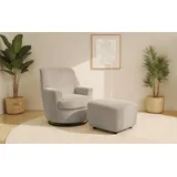 INOSIGN »HETTY, Drehsessel mit Wippfunktion und Hocker; Lesesessel, Armsessel« Set, 2 Stk. tlg. mit Dreh/Wippfunktion, mit Federkern, in Cord und Microfaser