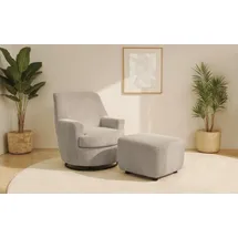 INOSIGN »HETTY, Drehsessel mit Wippfunktion und Hocker; Lesesessel, Armsessel« Set, 2 Stk. tlg. mit Dreh/Wippfunktion, mit Federkern, in Cord und Microfaser