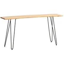KADIMA DESIGN Schreibtisch / Massivholz/Metall, 150x36x75 cm Baumkante, Haarnadelbeine