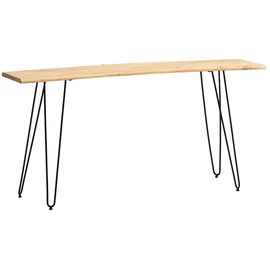 KADIMA DESIGN Schreibtisch / Massivholz/Metall, 150x36x75 cm Baumkante, Haarnadelbeine