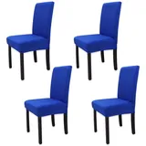 Leeyunbee 4 Stück Esszimmer Stuhlhussen, Abnehmbare Waschbar Elastische Moderne Beschützer Stuhlbezug, Dehnbare Stuhlhussen Für Hochzeit Partys Bankett Haus Esszimmer Hotel Restaurant (Königsblau)
