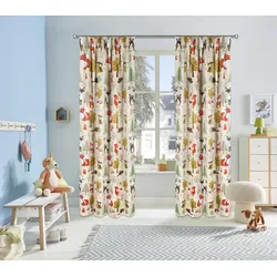 Verdunkelungsvorhang »Waldtiere«, (1 St.), bedruckt, blickdicht, verschiedene Größen, 87550944-1 beige/bunt